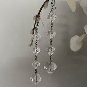Clear Multi-Diamond Shape Hanging Fashion Hook Earrings